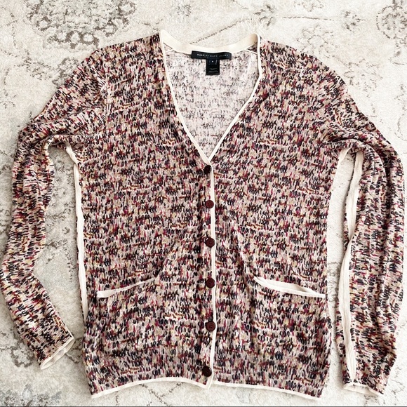 Marc by Marc Jacobs Multicoloured V-Neck Button up Cardigan Sweater Size Small - Picture 13 of 13